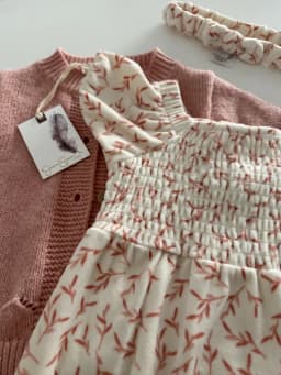 Conjunto saco de lana y enterizo rosa — vista principal