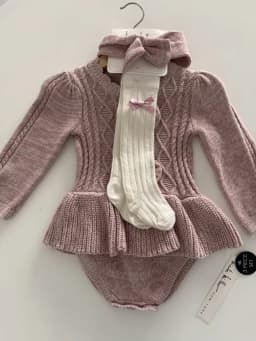 Conjunto body tejido, medias y balaca — vista principal